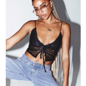 princess poly black crop top